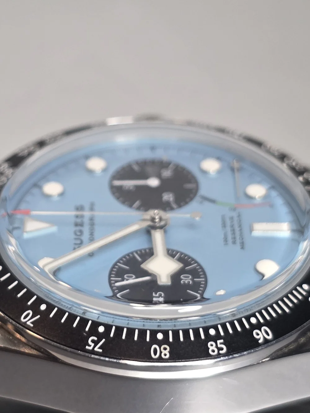Men's Chronograph Stainless Steel Watch - Ice Blue Dial